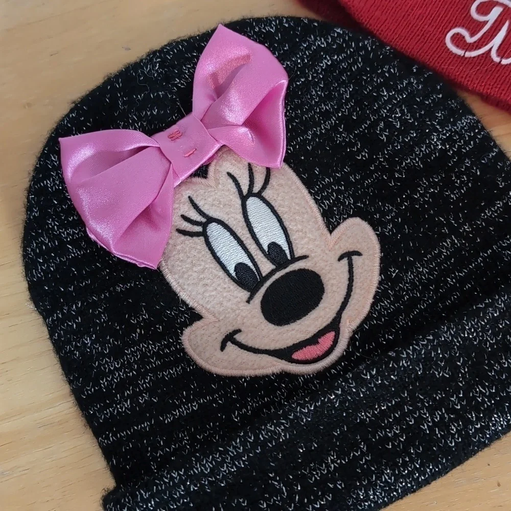 Two Minnie Mouse Beanies Hats